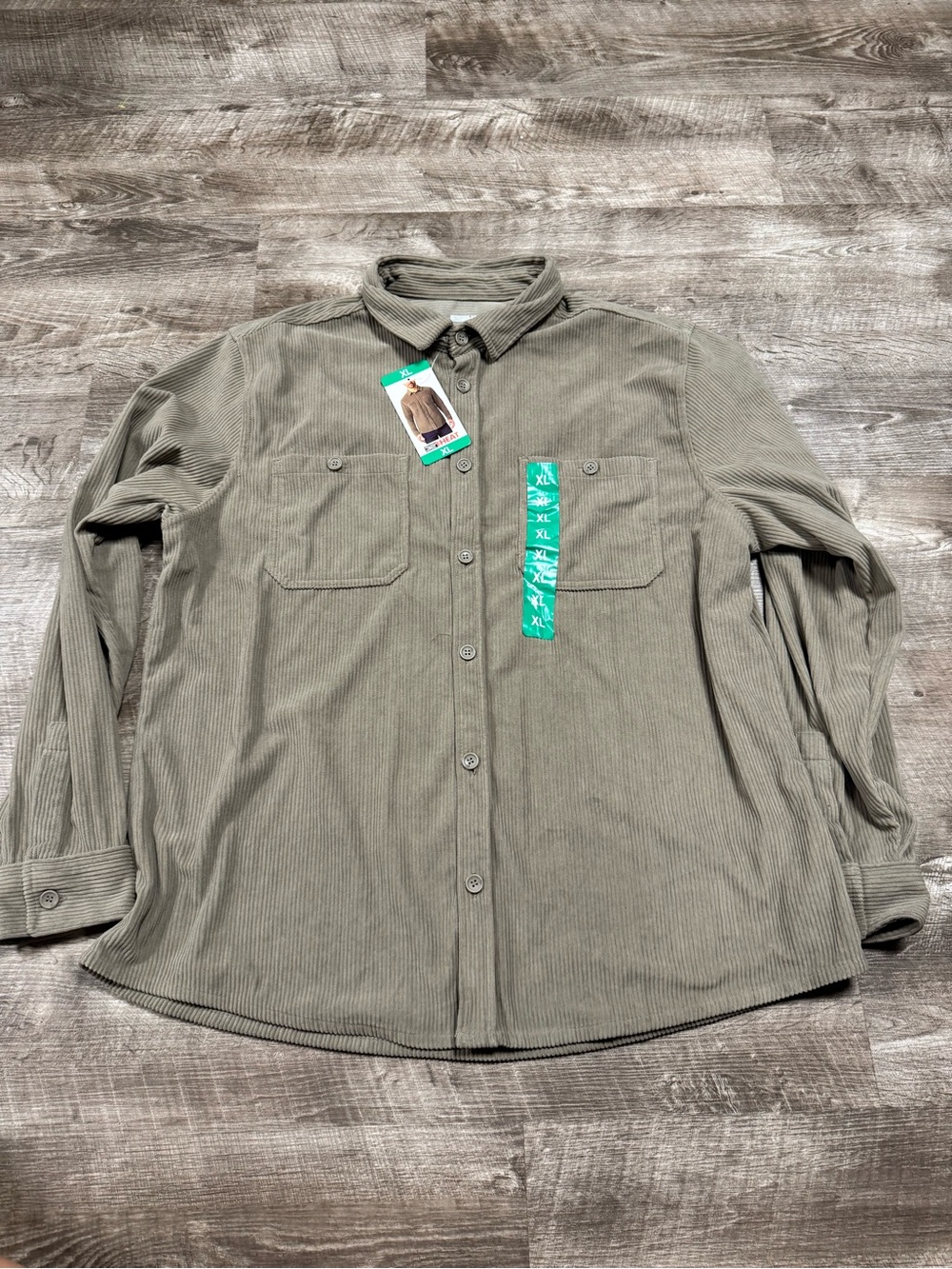 32 Degrees Heat Corduroy Button Front Shirt Size XL